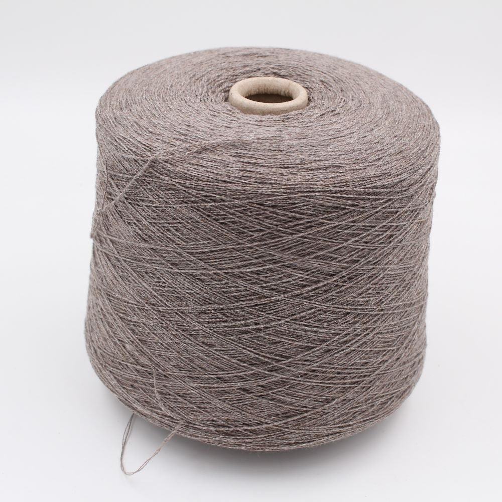 Yarn 50% Extrafine Merino 30% Silk 20% Cashmere nm. 2/20 dark brown color cones 460gr