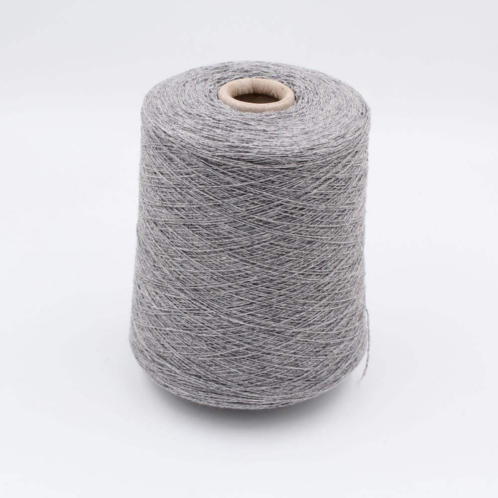 Yarn 50% Extrafine Merino 30% Silk 20% Cashmere nm. 2/20 light grey color cones 410gr