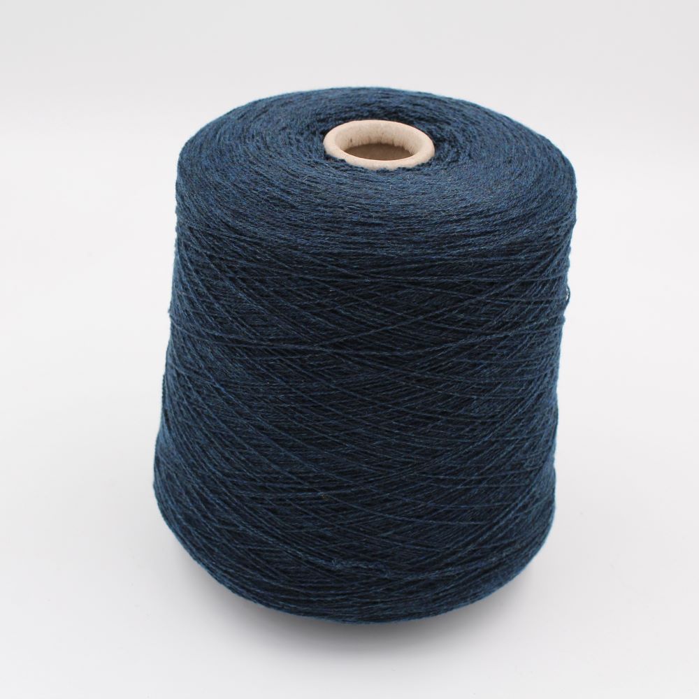 Yarn 50% Extrafine Merino 30% Silk 20% Cashmere nm. 2/20 petrolium color cones 560gr