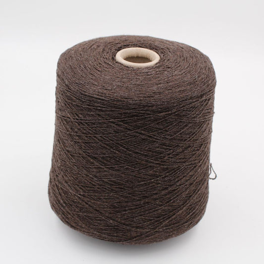 Yarn 50% Extrafine Merino 30% Silk 20% Cashmere nm. 2/20 brown color cones 680gr
