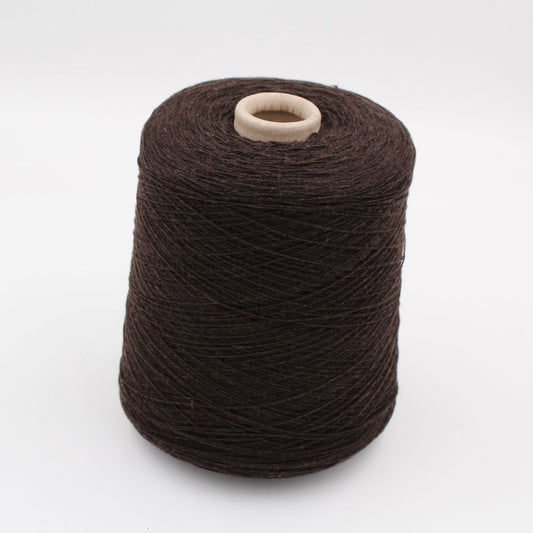 Yarn 50% Extrafine Merino 30% Silk 20% Cashmere nm. 2/20 brown color cones 690gr