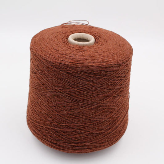 Yarn 50% Extrafine Merino 30% Silk 20% Cashmere nm. 2/20 brick color cones 610gr