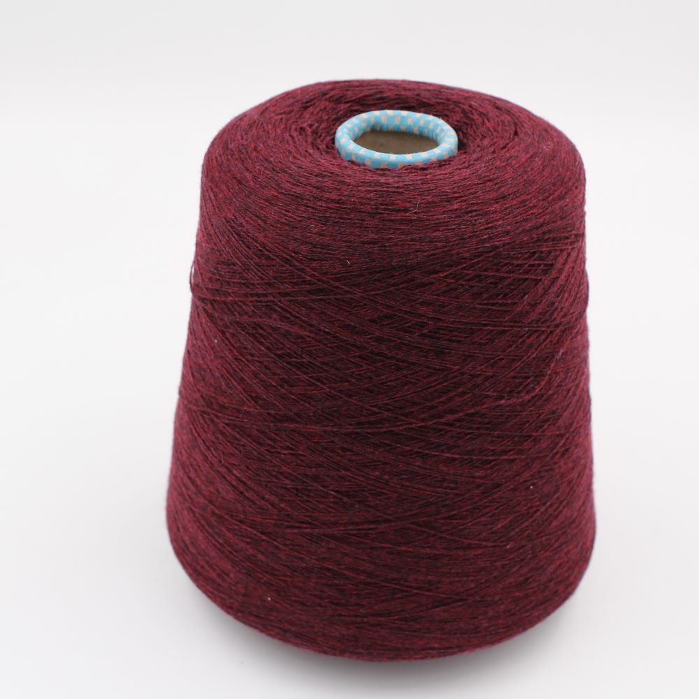 Yarn 2/28 100% Cashmere color melange bordeaux cones 670gr