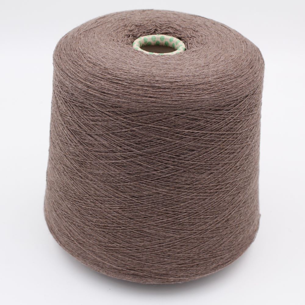 Yarn 2/28 100% Cashmere color dark brown cones 500gr