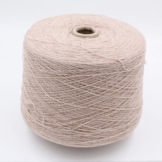 70% extrafine merino 30% cashmere nm 8000 yarn with sequins color beige cones 510gr