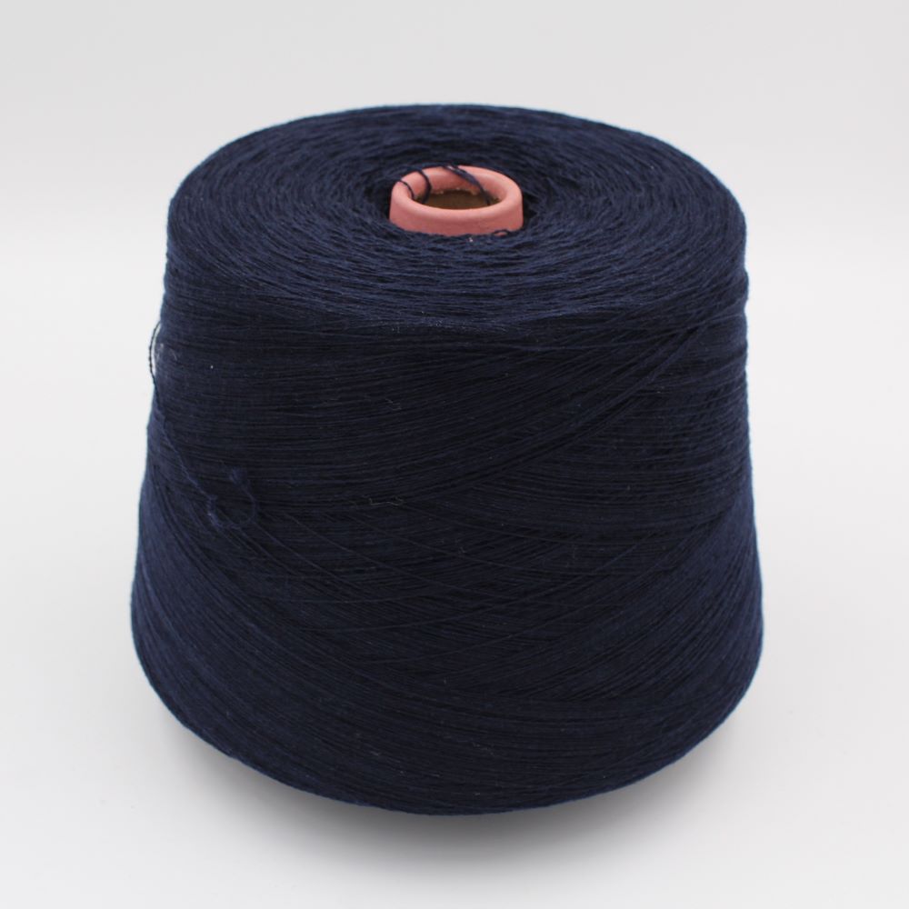 Yarn 2/28 100% Cashmere color dark blue cones 560gr