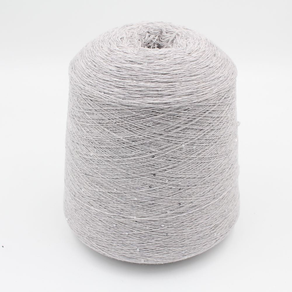 70% merino extrafine 30% cashmere nm 7000 yarn with sequins color light grey cones 500gr