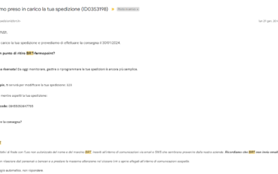 Servizi dei Corrieri via email