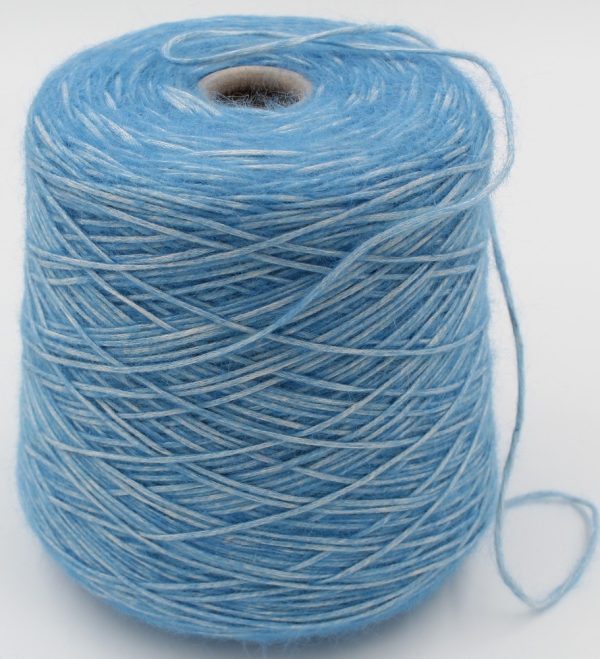 Filato fantasia 22% baby alpaca 14% lana fine 64% cotone nm 2000 colore azzurro rocche 770 gr