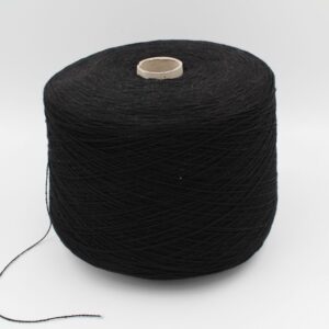 Yarn Recycled Cashmere 100% nm 2/13 color black cone 730 gr