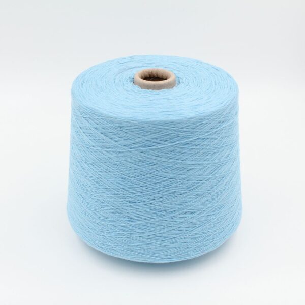 Yarn 2/27 100% Cashmere for knitting machine 12 color light blue cones 530 gr