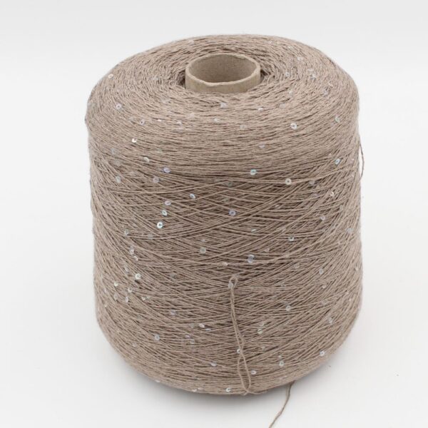 DESERT yarn 34% linen 45% cotton 21% silk with paillettes nm 6350 color desert cones 460 gr