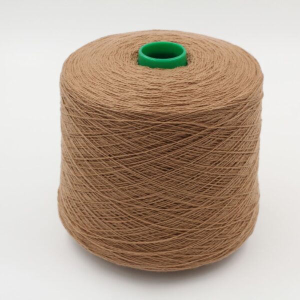 100% Cashmere yarn nm 2/14 color dark beige cones 590 gr
