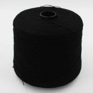 100% Cashmere yarn nm 2/14 color black cones 470 gr