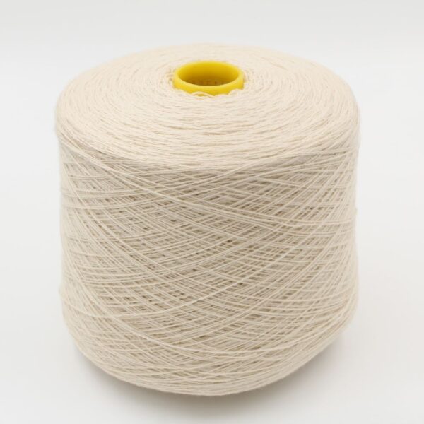 100% Cashmere yarn nm 2/14 color white natural cones 480 gr