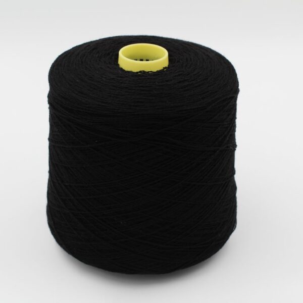 100% Cashmere yarn nm 2/14 color black cones 430 gr