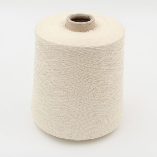 EVIANCONFORT yarn virgin wool 94% Polyurea fiber 6% nm. 27500 color raw white cones 500 gr
