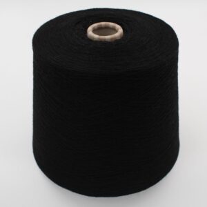 Yarn for knitting machine 2/30 70% merino extrafine 30% cashmere color black cones 530 gr