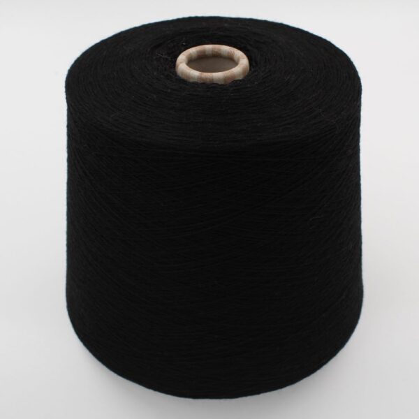 Yarn for knitting machine 2/30 70% merino extrafine 30% cashmere color black cones 530 gr