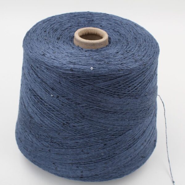 DESERT DIAMANTE 75% lino 25% seta con Paillettes nm 7000 colore blu rocche 620 gr