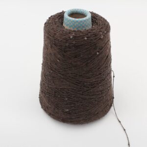 DESERT DIAMANTE 75% lino 25% seta con Paillettes nm 6500 colore marrone rocche 460 gr