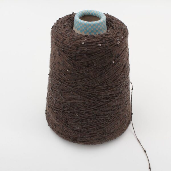 DESERT DIAMANTE 75% lino 25% seta con Paillettes nm 6500 colore marrone rocche 460 gr