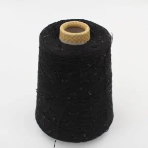DESERT DIAMANTE 75% lino 25% seta con Paillettes nm 6500 colore nero rocche 430 gr