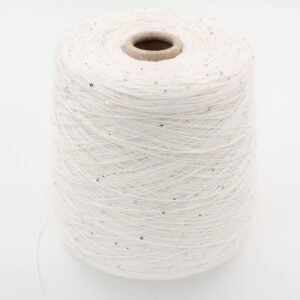 DESERT DIAMANTE 75% lino 25% seta con Paillettes nm 7000 colore bianco rocche 500 gr