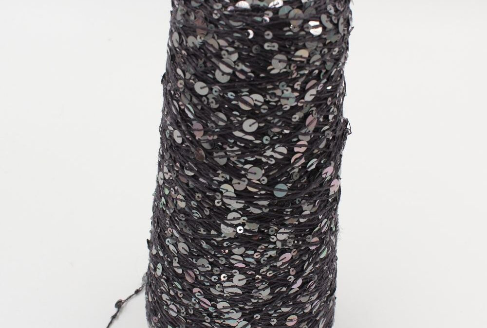 PAILLETTES 50% cotone 50% polyammide nm 7000 colore grigio scuro rocca 350 gr
