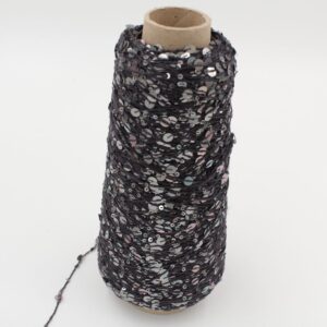 PAILLETTES 50% cotton 50% polyamide nm 7000 color dark grey cone 350 gr