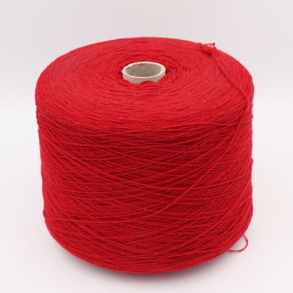 Filato 2/13 100% cashmere riciclato colore rosso rocche 500 gr