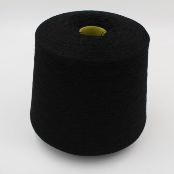Yarn for knitting machine 2/30 70% merino extrafine 30% cashmere color black cones 580 gr