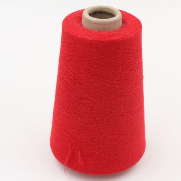 yarn 90% cashmere 10% poliammide nm 2/54 worsted red cone 370 gr