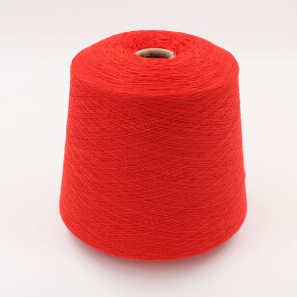 Yarn for knitting machine 2/30 70% merino extrafine 30% cashmere color red cones 510 gr