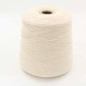 100% Cashmere yarn nm 2/14 color white cones 620 gr