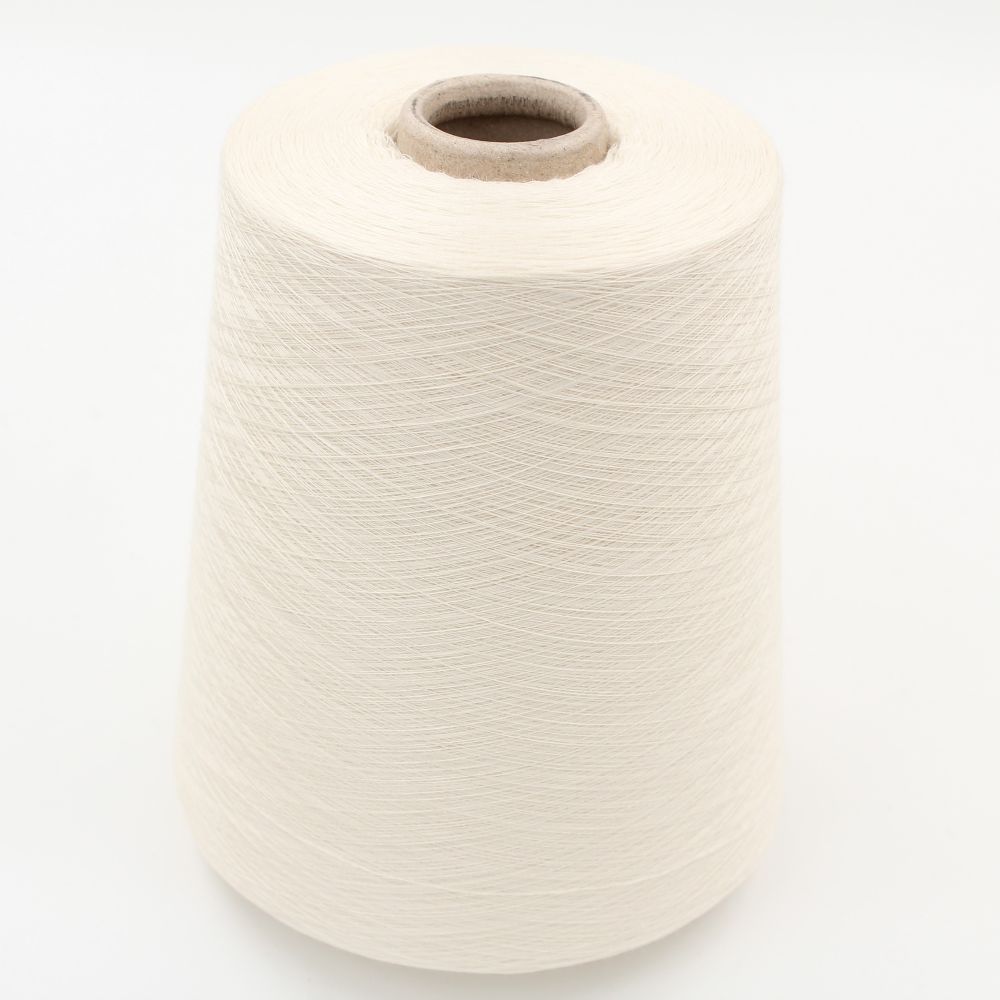 Yarn cashmere 70% silk 30% nm 2/120 color raw white cone 720 gr
