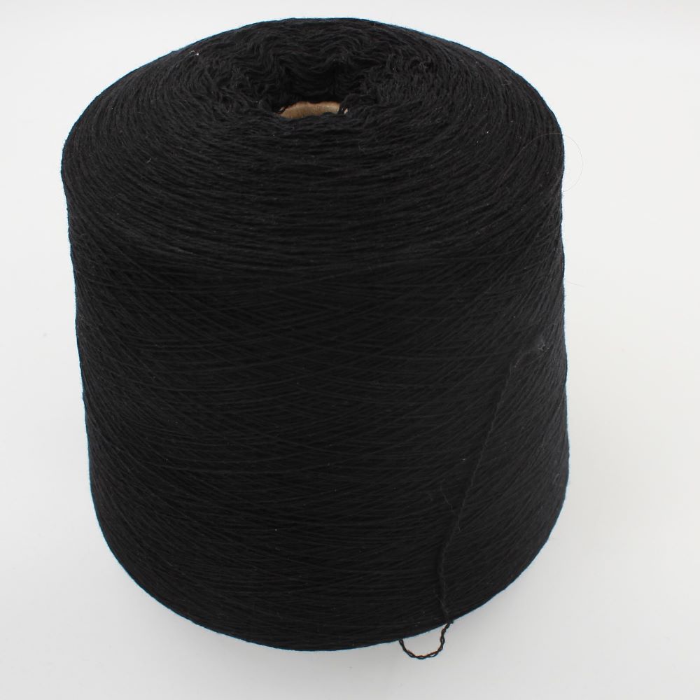 100% Cashmere yarn nm 2/14 color black cones 560 gr