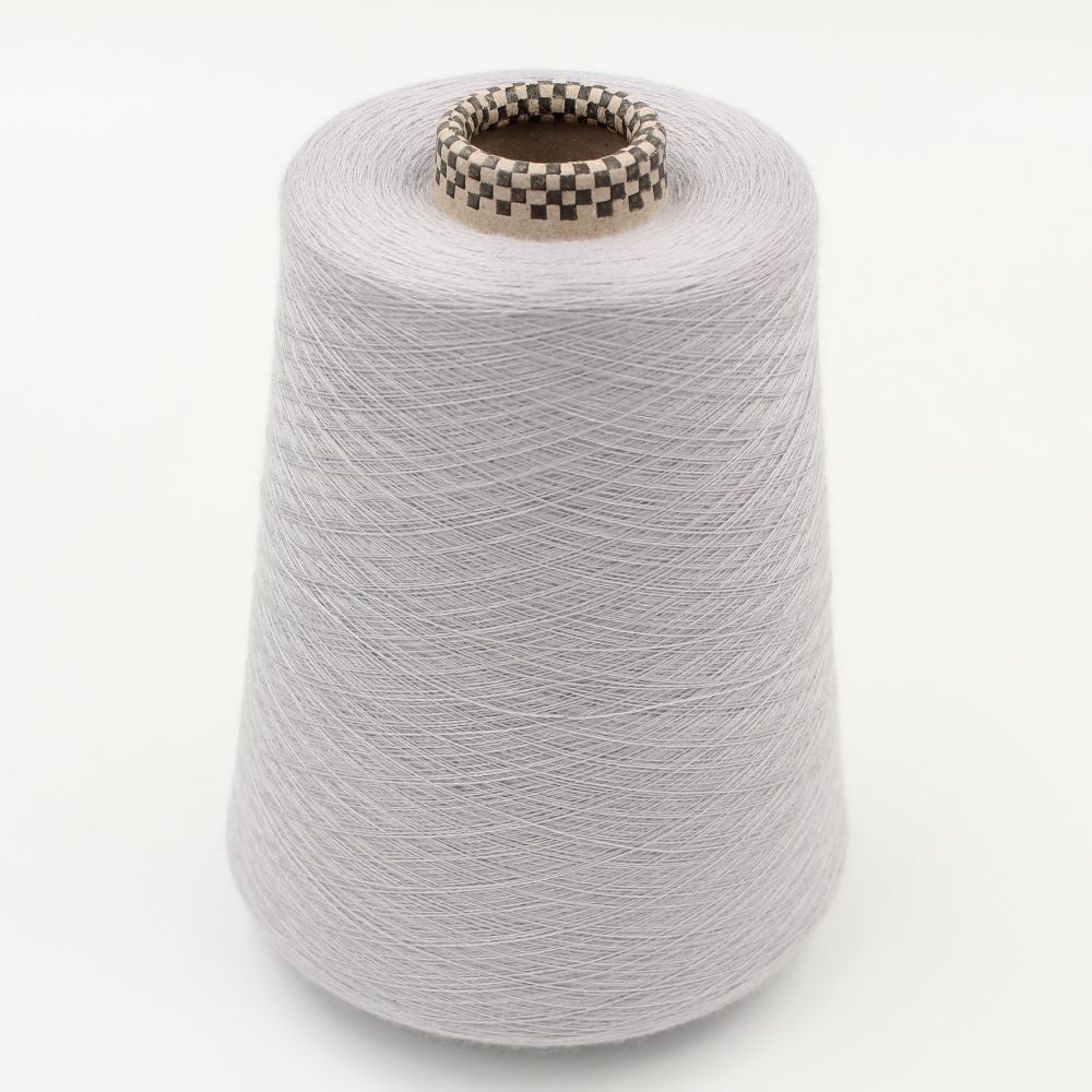 Extrafine merino yarn nm 2/56 combed light grey color 500 gr cones