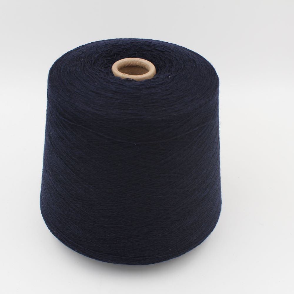 Yarn for knitting machine 2/30 70% merino extrafine 30% cashmere color blue cones 540 gr