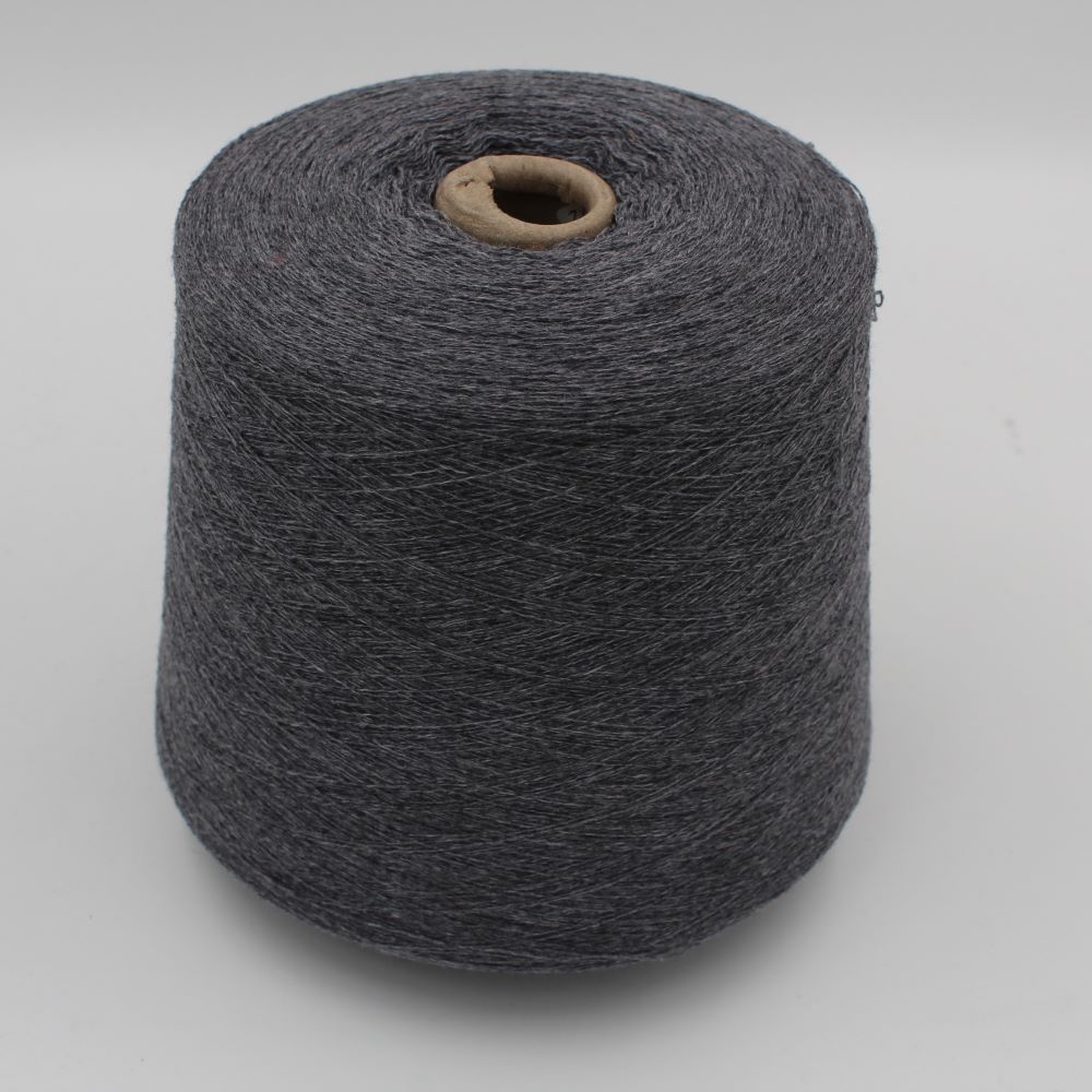 Yarn for knitting machine 2/30 70% merino extrafine 30% cashmere color medium grey cones 560 gr