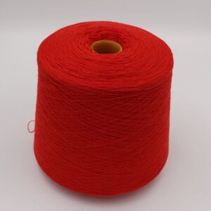 Yarn for knitting machine 2/30 70% merino extrafine 30% cashmere color red cones 540 gr