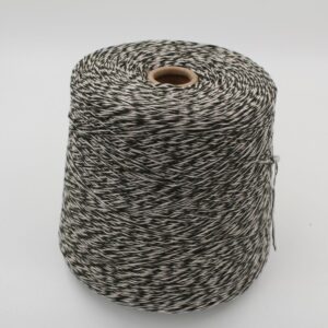 Yarn 20% Wool 40% Cashmere 50% Polyamide nm 4/15 color black muliné cones 450gr