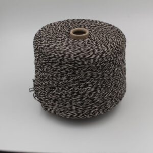 Yarn 20% Wool 30% Cashmere 50% Polyamide nm 4/15 color black white cones 590gr