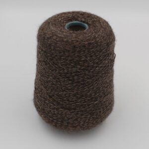 Yarn 100% Wool nm 4600 color dark brown muliné cones 590gr