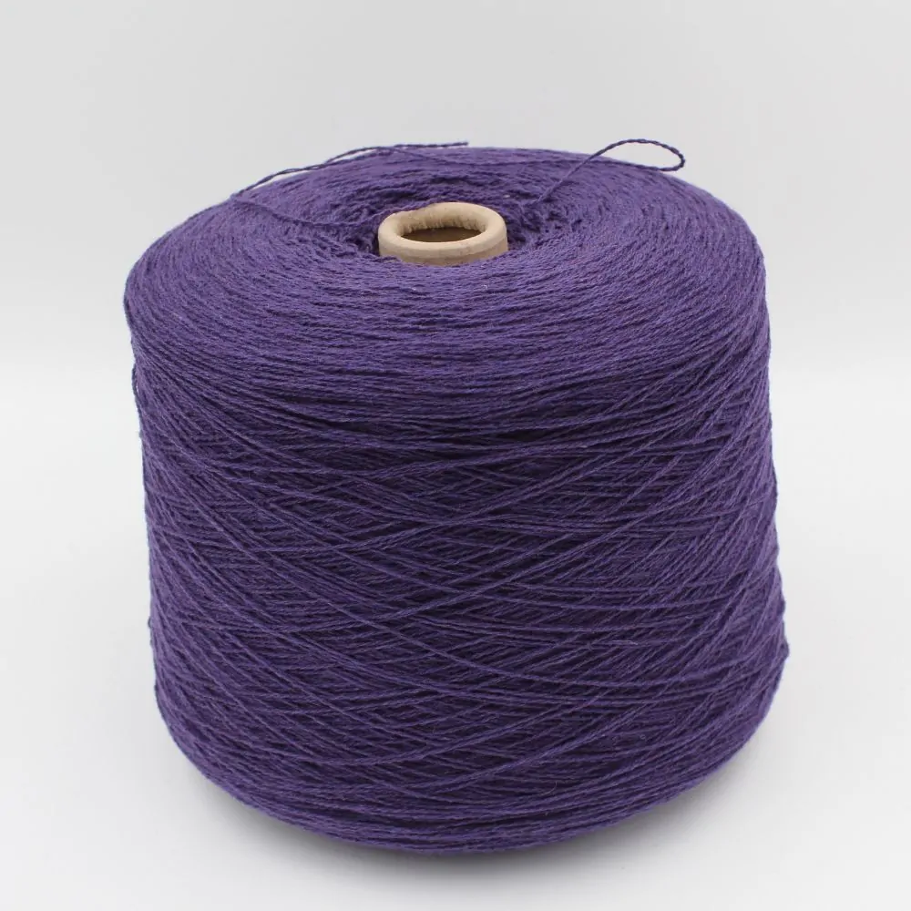 Yarn nm 2/13 100% Recycled Cashmere color violet cones 500 gr