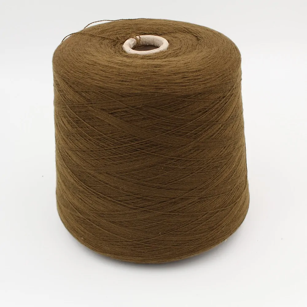 Yarn 2/27 100% Cashmere for knitting machine 12 color brown cones 500 gr