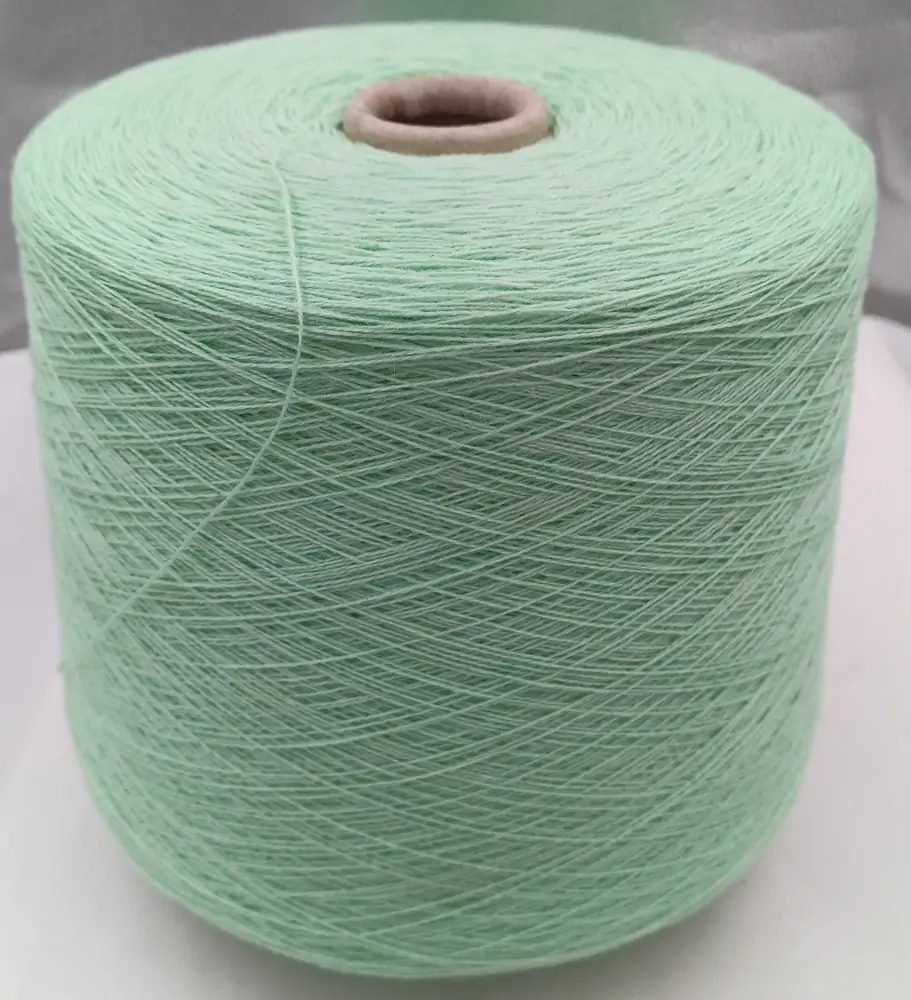 SIXTY 2/26 60% cashmere 40% wool merino extrafine yarn color light green cones 500 gr