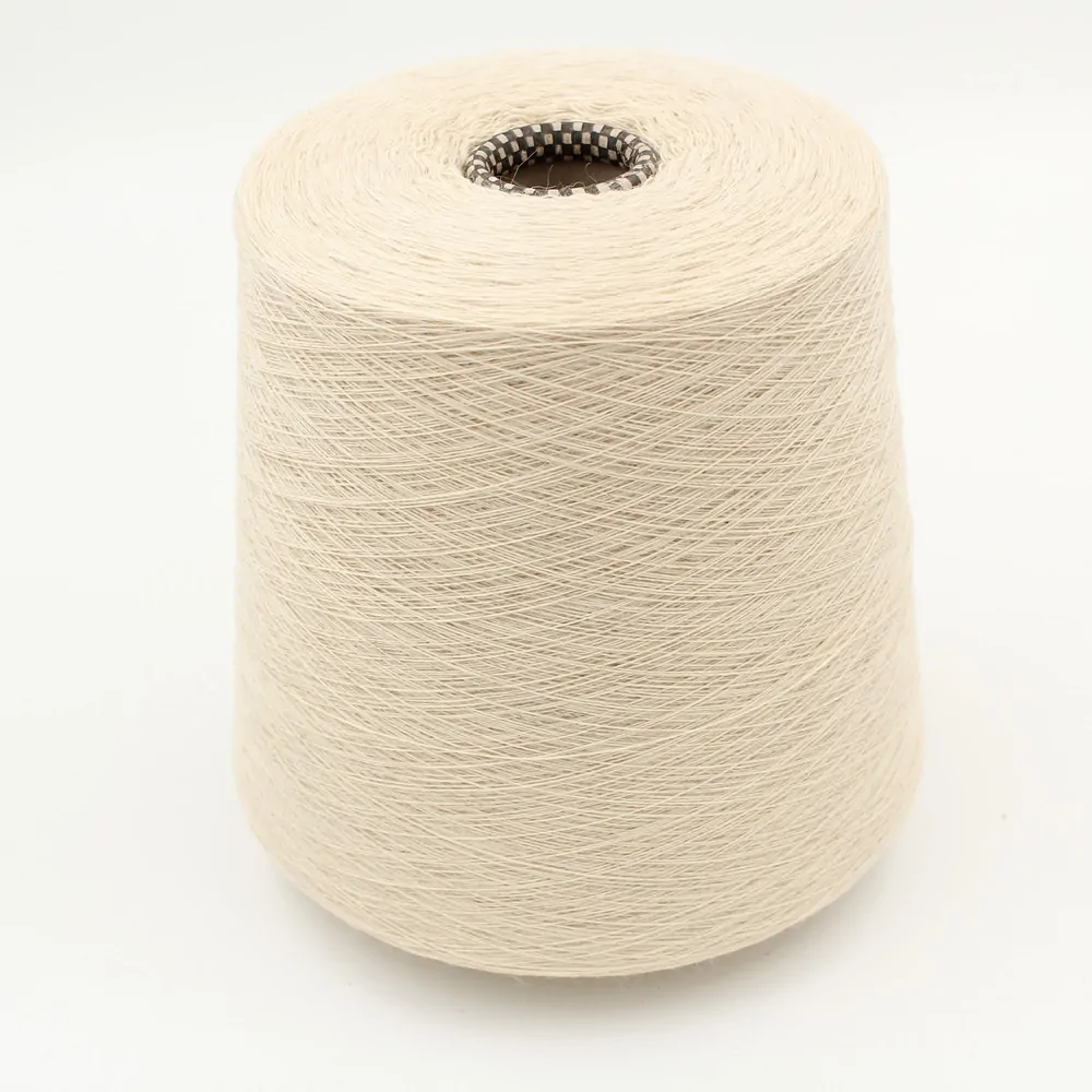 100% Cashmere yarn Nm. 1/14 color cream cones 470 gr