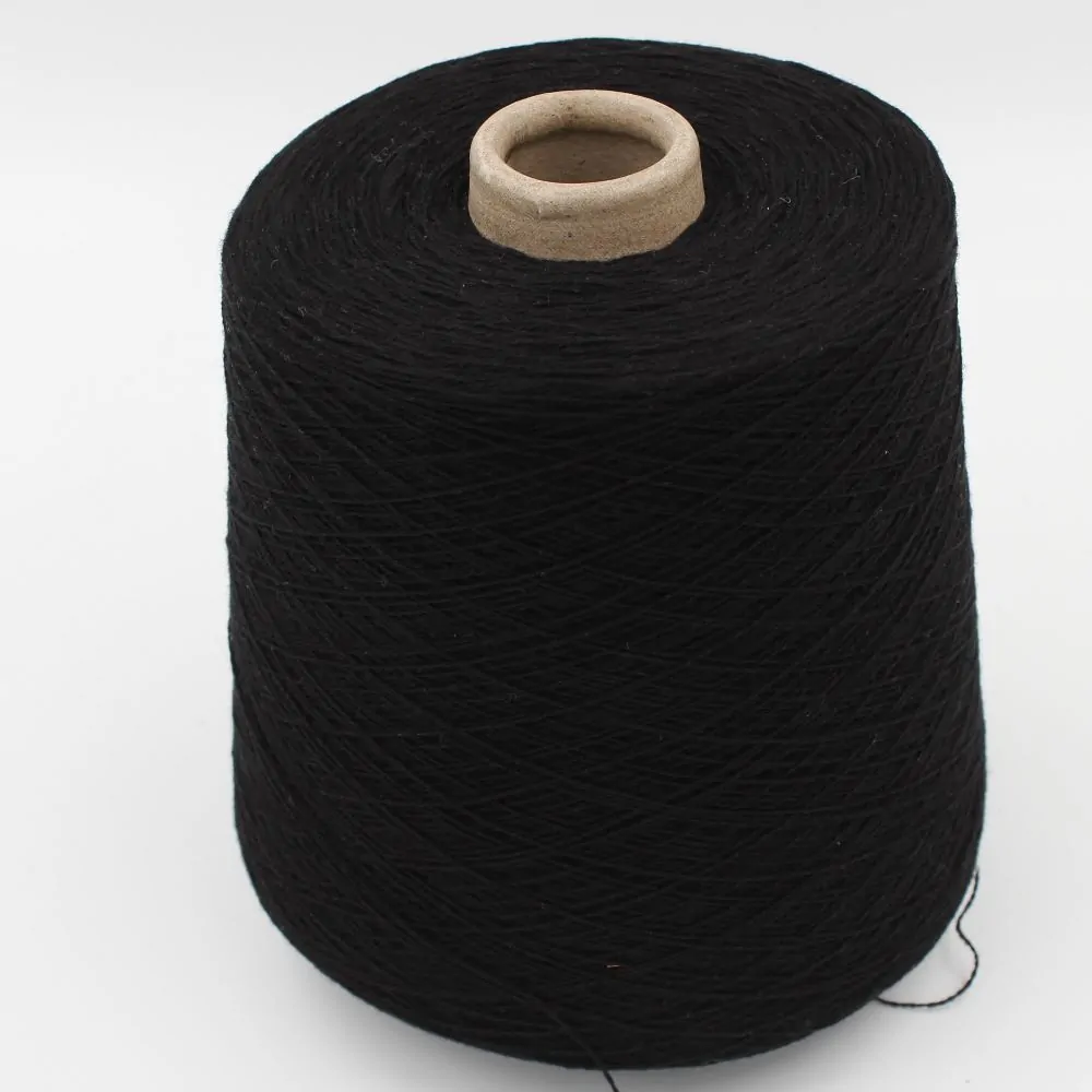 CHECOTONE yarn cashmere 50% cotton 50% nm 2/26 color black cones 500 gr