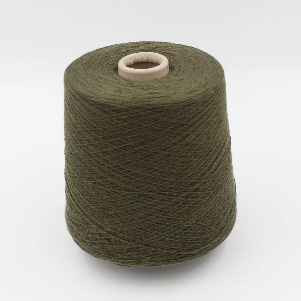 CHECOTONE yarn cashmere 50% cotton 50% nm 2/26 color green cones 500 gr